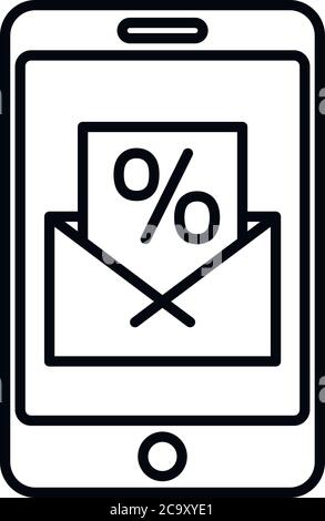 Conversion rate smartphone icon. Outline conversion rate smartphone vector icon for web design isolated on white background Stock Vector