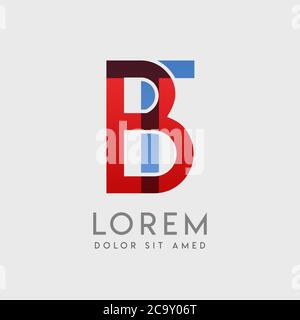 BT logo letters with blue and red gradation Stock Vector