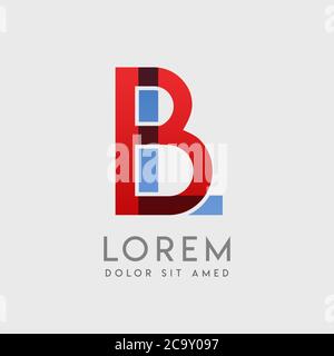 BL logo letters with blue and red gradation Stock Vector