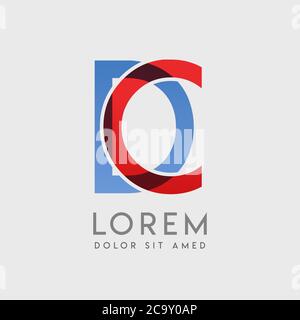 CD logo letters with blue and red gradation Stock Vector