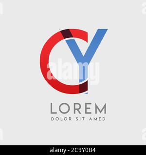 CY logo letters with blue and red gradation Stock Vector
