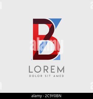 BZ logo letters with blue and red gradation Stock Vector