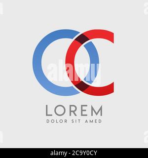 CO logo letters with blue and red gradation Stock Vector