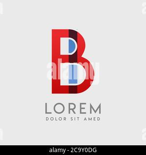BI logo letters with blue and red gradation Stock Vector