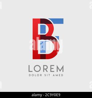 BF logo letters with blue and red gradation Stock Vector