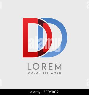 DD logo letters with blue and red gradation Stock Vector