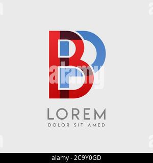 BP logo letters with blue and red gradation Stock Vector