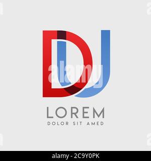 DU logo letters with blue and red gradation Stock Vector