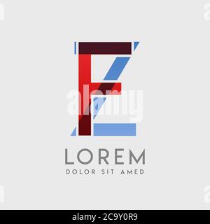 FZ logo letters with blue and red gradation Stock Vector