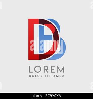 DB logo letters with blue and red gradation Stock Vector