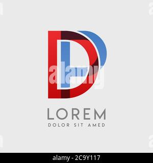 DP logo letters with blue and red gradation Stock Vector