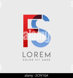 FS logo letters with blue and red gradation Stock Vector