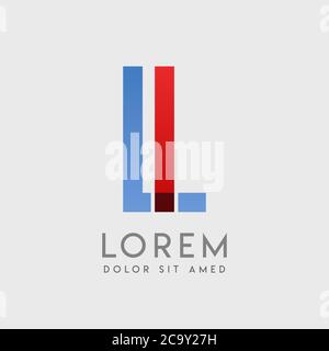 IL logo letters with blue and red gradation Stock Vector