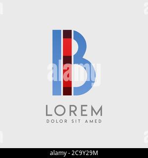 IB logo letters with blue and red gradation Stock Vector