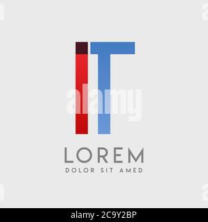 IT logo letters with blue and red gradation Stock Vector