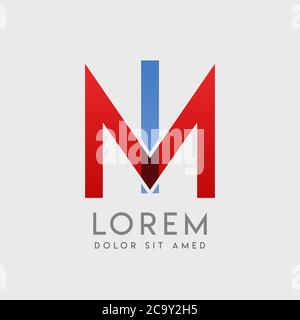 MI logo letters with blue and red gradation Stock Vector