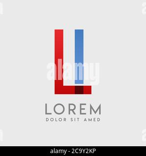 LI logo letters with blue and red gradation Stock Vector