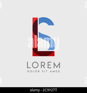 LS logo letters with blue and red gradation Stock Vector