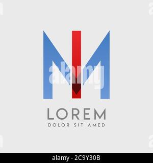 IM logo letters with blue and red gradation Stock Vector