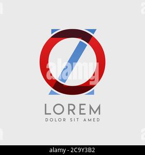OZ logo letters with blue and red gradation Stock Vector