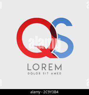 QS logo letters with blue and red gradation Stock Vector