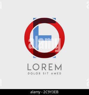 OE logo letters with blue and red gradation Stock Vector