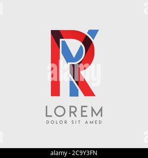 RY logo letters with blue and red gradation Stock Vector