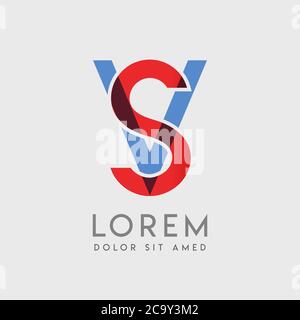 SV logo letters with blue and red gradation Stock Vector
