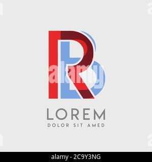 RB logo letters with blue and red gradation Stock Vector