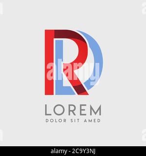 RD logo letters with blue and red gradation Stock Vector