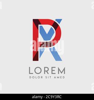 PX logo letters with blue and red gradation Stock Vector