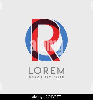 RO logo letters with blue and red gradation Stock Vector