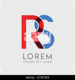 RS logo letters with blue and red gradation Stock Vector