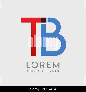 TB logo letters with blue and red gradation Stock Vector