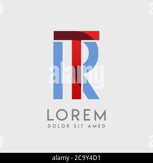 TR logo letters with blue and red gradation Stock Vector