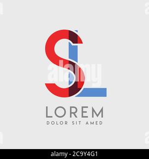 SL logo letters with blue and red gradation Stock Vector
