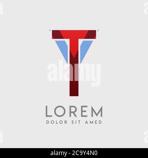 TY logo letters with blue and red gradation Stock Vector