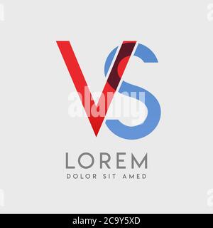 VS logo letters with blue and red gradation Stock Vector