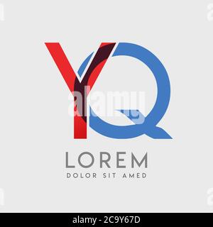 YQ logo letters with blue and red gradation Stock Vector