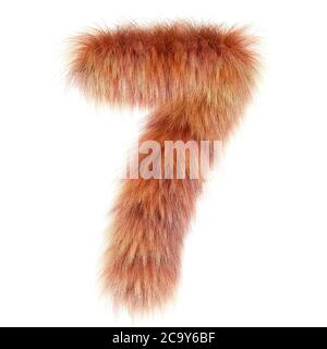 Fur Number 7 3d Fox creative cartoon funny fur number 1 Stock Photo - Alamy