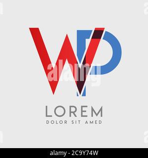 WP logo letters with blue and red gradation Stock Vector
