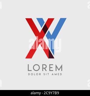 XY logo letters with blue and red gradation Stock Vector