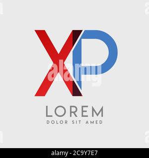 XP logo letters with blue and red gradation Stock Vector