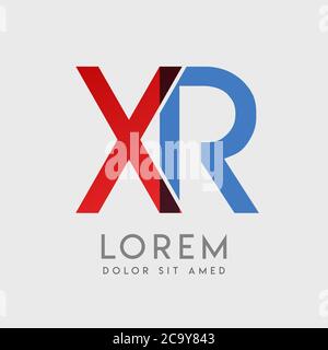 XR logo letters with blue and red gradation Stock Vector