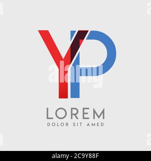 YP logo letters with blue and red gradation Stock Vector
