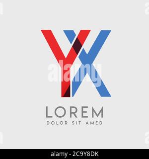 YX logo letters with blue and red gradation Stock Vector
