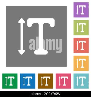 Adjust font height flat icons on simple color square backgrounds Stock Vector