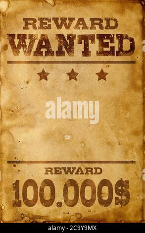 Vintage wanted poster Stock Photo