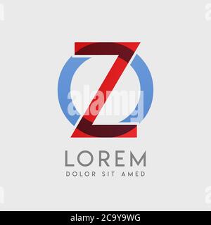 ZO logo letters with blue and red gradation Stock Vector