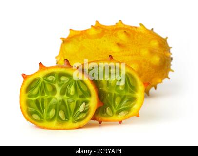 Kiwano fruit isolated on white Stock Photo